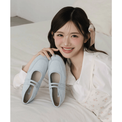 【 EVOL 】蓬鬆軟墊・輕量 雙帶圓頭休閒平底女鞋20