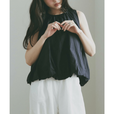 【 日本Freesia  】無袖氣球下擺透視上衣3