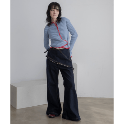 【日本VACANCY】撞色縫線針織開襟衫6