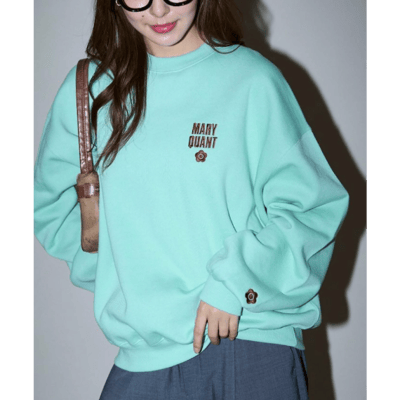 【 MARY QUANT × PUBLUX 】刷毛圓領 Logo 大學T13