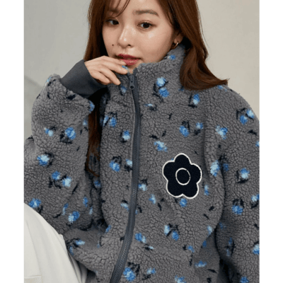 【 MARY QUANT × PUBLUX 】別注滿版花朵毛絨外套3