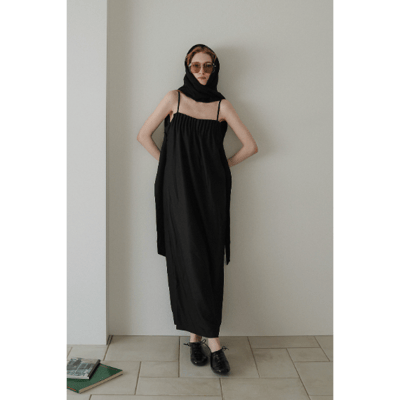 【 tento 】TENTO｜Belted Cocoon Dress 腰帶繭型細肩帶洋裝8