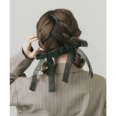 【 SMELLY 】透膚紗蝴蝶結髮夾 2 件組2