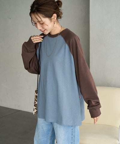 【 FREAK'S STORE 】USA棉撞色拉克蘭長袖T9