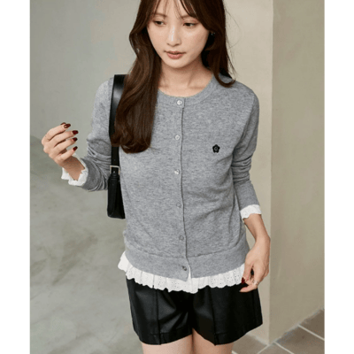 【 MARY QUANT × PUBLUX 】別注蕾絲拼接針織開襟衫10