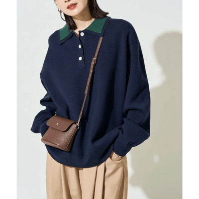【 FREAK'S STORE 】撞色 POLO 領排釦針織上衣12