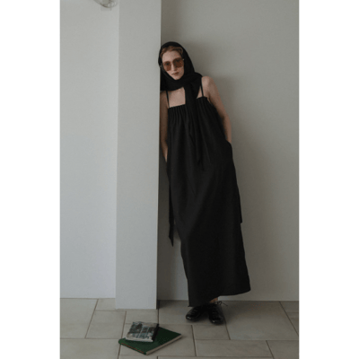 【 tento 】TENTO｜Belted Cocoon Dress 腰帶繭型細肩帶洋裝4
