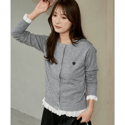 【 MARY QUANT × PUBLUX 】別注蕾絲拼接針織開襟衫9
