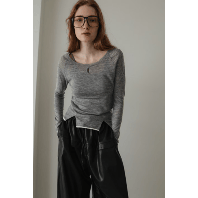 【 tento 】2Way Crewneck Knit Sweater｜前後2WAY透膚羊毛針織衫8