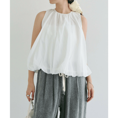 【 日本Freesia  】無袖氣球下擺透視上衣6