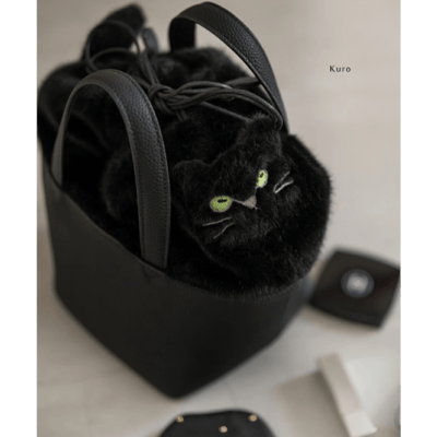 【Minetcuir 貓咪真皮托特包】7