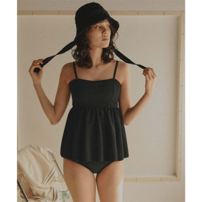 【titivate】日系深V設計抹胸比基尼兩件式泳裝1