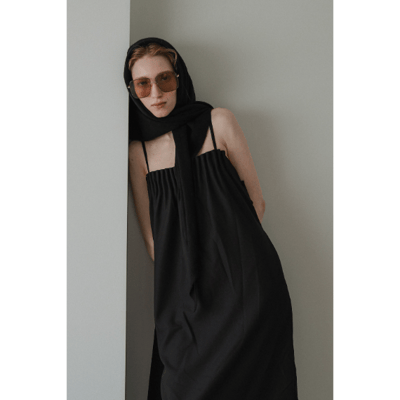 【 tento 】TENTO｜Belted Cocoon Dress 腰帶繭型細肩帶洋裝1