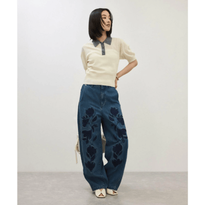 【 sellADAM ET ROPE' FEMME 】【定番】苧麻針織 POLO 衫7
