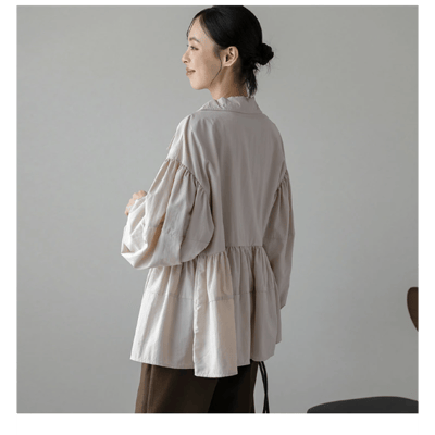 【日本 AMELY】ペプラム泡泡袖輕外套 雙拉鍊設計 女性化寬版剪裁6