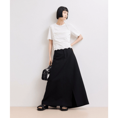 【 ADAM ET ROPE' FEMME 】WEB限定．日系時髦層次感假兩件平口疊穿上衣4