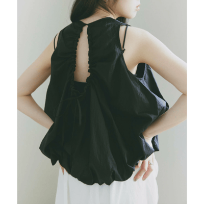 【 日本Freesia  】無袖氣球下擺透視上衣1