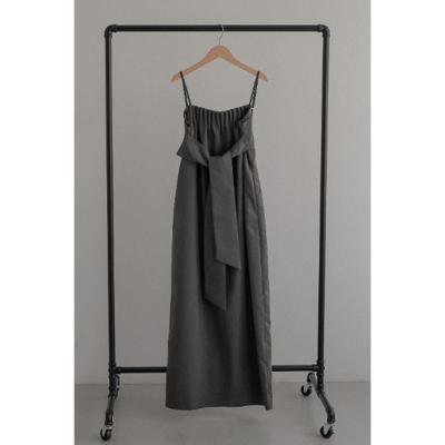 【 tento 】TENTO｜Belted Cocoon Dress 腰帶繭型細肩帶洋裝10