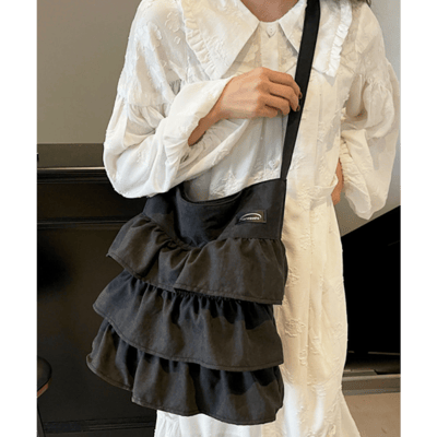 【 ninon 】層次感荷葉邊手提包3