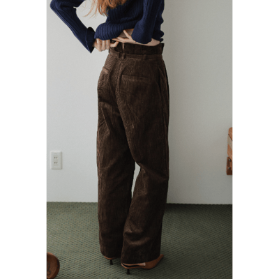 【 tento 】Wide-Leg Corduroy Pants｜高腰寬版燈芯絨長褲4