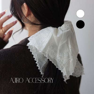 【日本直送 】刺繡蕾絲大腸髮圈1