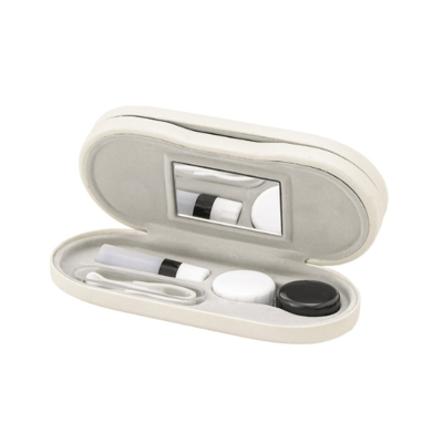 【日本3COINS】眼鏡&隱形眼鏡收納盒 奶茶色2