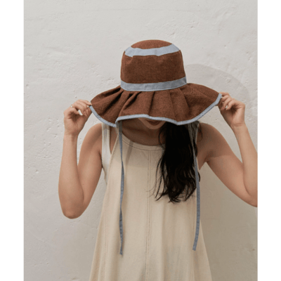 【 CIAOPANIC TYPY 】抗 UV 可摺疊黃麻荷葉邊遮陽帽6