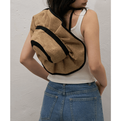 【 CIAOPANIC TYPY 】抗 UV 可摺疊黃麻荷葉邊遮陽帽5