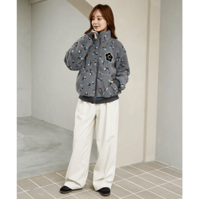 【 MARY QUANT × PUBLUX 】別注滿版花朵毛絨外套6
