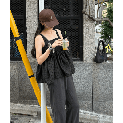 【 titivate 】日系大人感．方領蓬鬆下擺細肩帶背心9