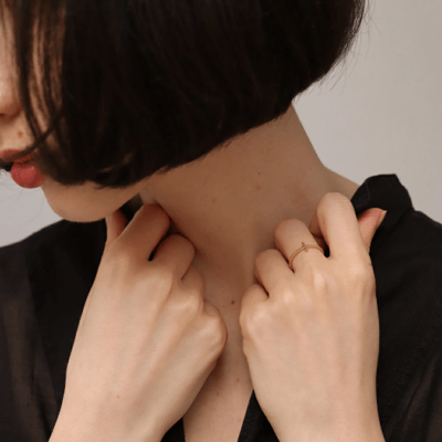 【 AJIRO ACCESSORY 】R005 醫療鋼顆粒交叉細戒3