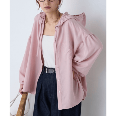 【 BONLECILL 】【97%抗UV】Solvere 輕盈透膚抓皺連帽防曬襯衫外套 (微透感、涼感涼しげ)7