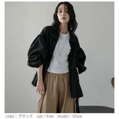 【日本 AMELY】ペプラム泡泡袖輕外套 雙拉鍊設計 女性化寬版剪裁7