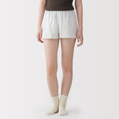 【日本 MUJI】女款 側邊無縫二重紗平口褲1