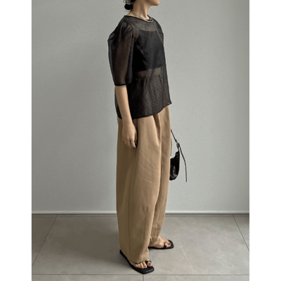 【 Re:EDIT 】透膚澎袖歐根紗上衣8