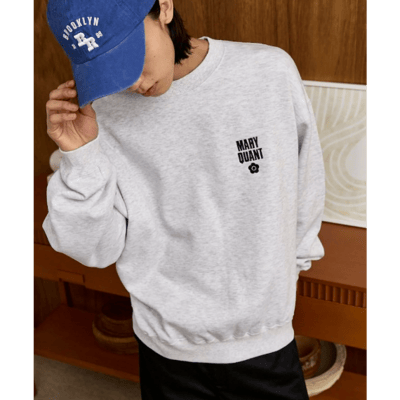 【 MARY QUANT × PUBLUX 】刷毛圓領 Logo 大學T4