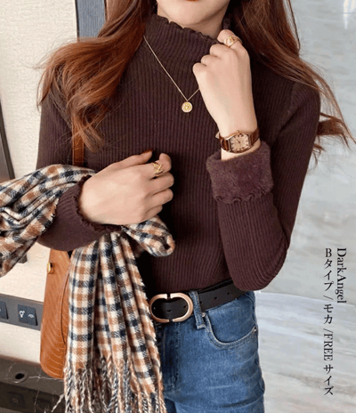 【日本直送 】內刷毛（裏起毛）的針織上衣3