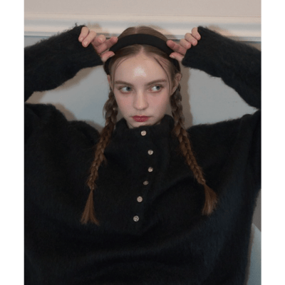 【 Birthday room 】羊毛感亨利領上衣 (Wool Touch Henry PO)3