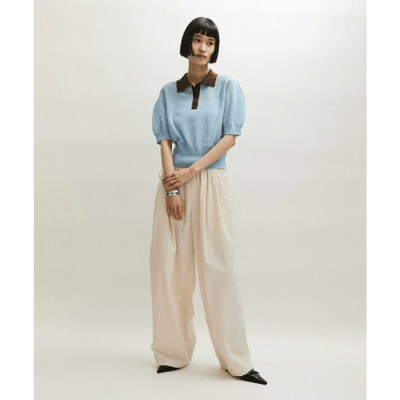 【 sellADAM ET ROPE' FEMME 】【定番】苧麻針織 POLO 衫1