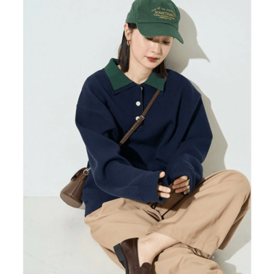 【 FREAK'S STORE 】撞色 POLO 領排釦針織上衣14