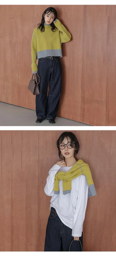 【日本 直送 】雙面穿 2-way 撞色設計 針織上衣8