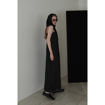 【 tento 】TENTO｜Belted Cocoon Dress 腰帶繭型細肩帶洋裝2