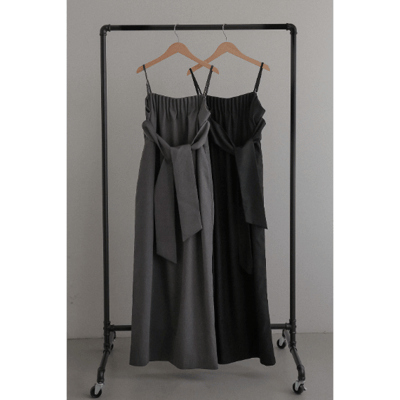 【 tento 】TENTO｜Belted Cocoon Dress 腰帶繭型細肩帶洋裝11