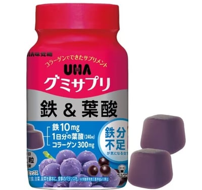 【日本 UHA 】グミサプリ鐵&葉酸 軟糖補充劑1