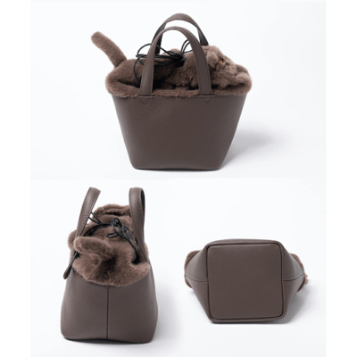 【Minetcuir 貓咪真皮托特包】9