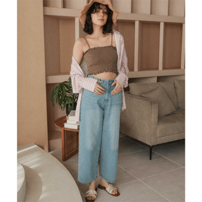 【 titivate 】日系透膚長版前開比基尼兩件式泳裝20