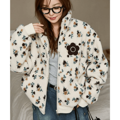 【 MARY QUANT × PUBLUX 】別注滿版花朵毛絨外套7