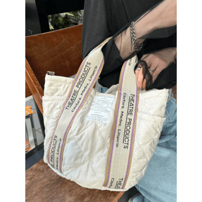 【THEATRE PRODUCTS 限定聯名 】緹花織帶絎縫水桶托特包9