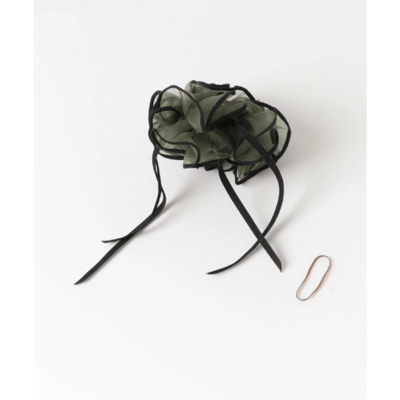 【日本DISCOAT】絲絨緞帶 x 透膚歐根紗 馬尾扣3