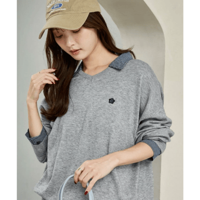 【 MARY QUANT × PUBLUX 】別注格紋襯衫假兩件 Polo 針織上衣4